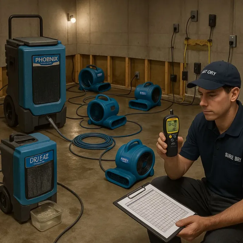 Structural Drying and Dehumidification process in Preston, IA